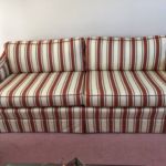 Before custom loveseat upholstery refinish