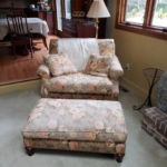 Before custom chair upholstery refinish