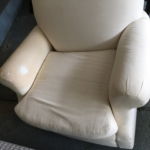 Before custom chair upholstery refinish